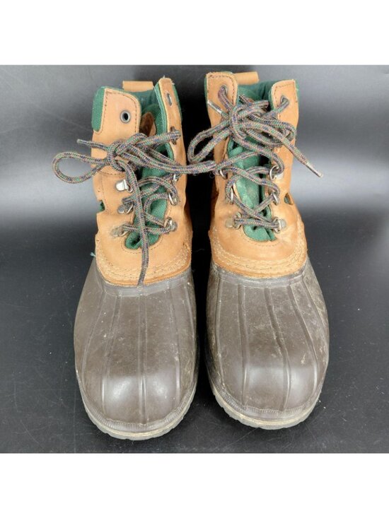 L.L. Bean Boots Men Size 8 Brown Leather Rubber Rain Snow Winter Waterproof Lace main image 7